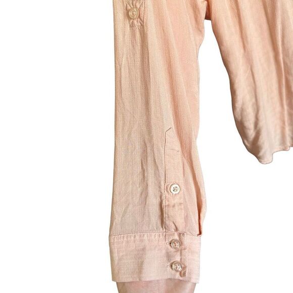 Torrid Linen Drop Shoulder Button-Front Shirt Pale Blush - Picture 9 of 11